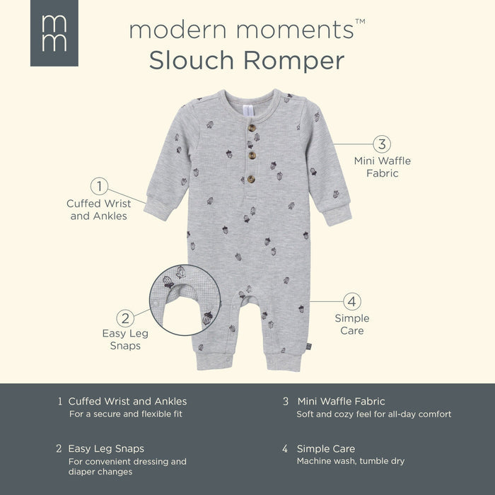 Baby Boys Grey Heather Acorn Slouch Romper Outfits & Sets Modern Moments™ by Gerber®