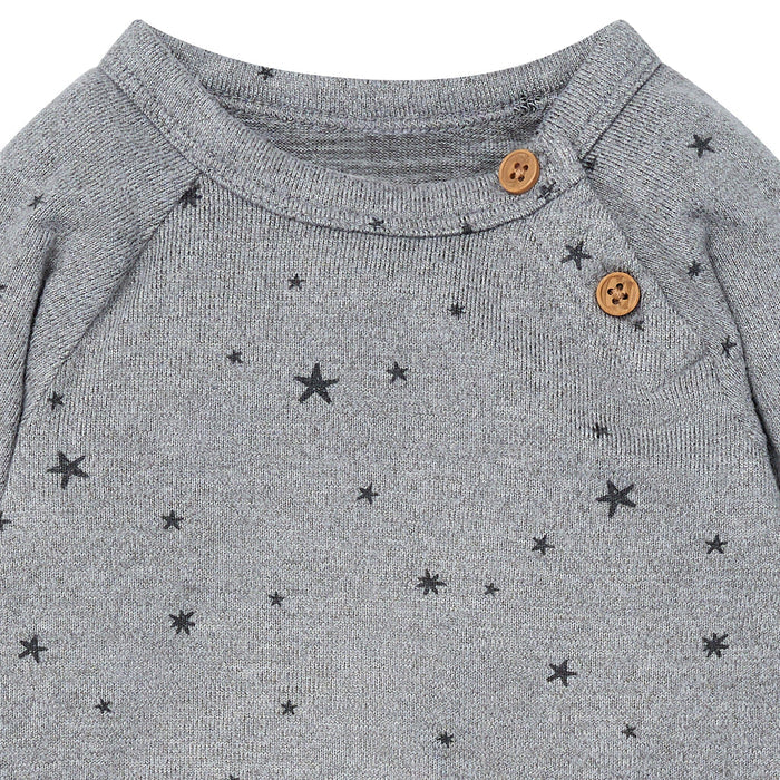 Baby Boys Gray Heather Raglan Sleeve & Long Leg Romper Rompers Modern Moments™ by Gerber®