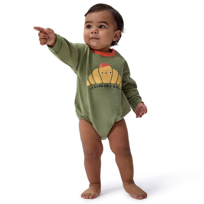 Baby Boys Legendary Rolls Sweatshirt Bubble Romper rompers Onesies® Brand
