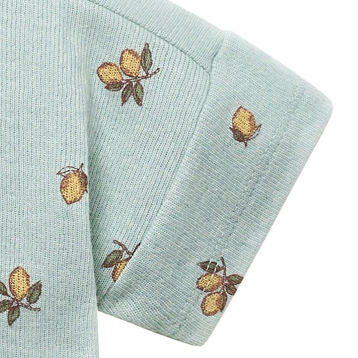 Baby Boys Lt Sky Lemon Henley Drop Shoulder Top Tops Modern Moments™ by Gerber®