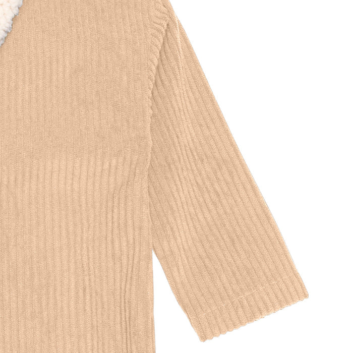 Baby Boys Light Tan Corduroy Oversized Romper