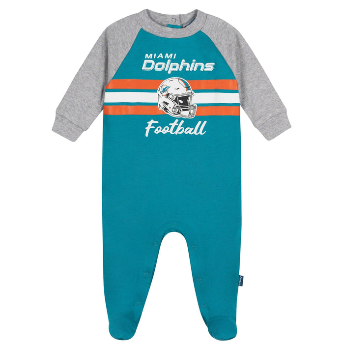 Baby Boys Miami Dolphins Footed Pajamas Sleepwear NFL