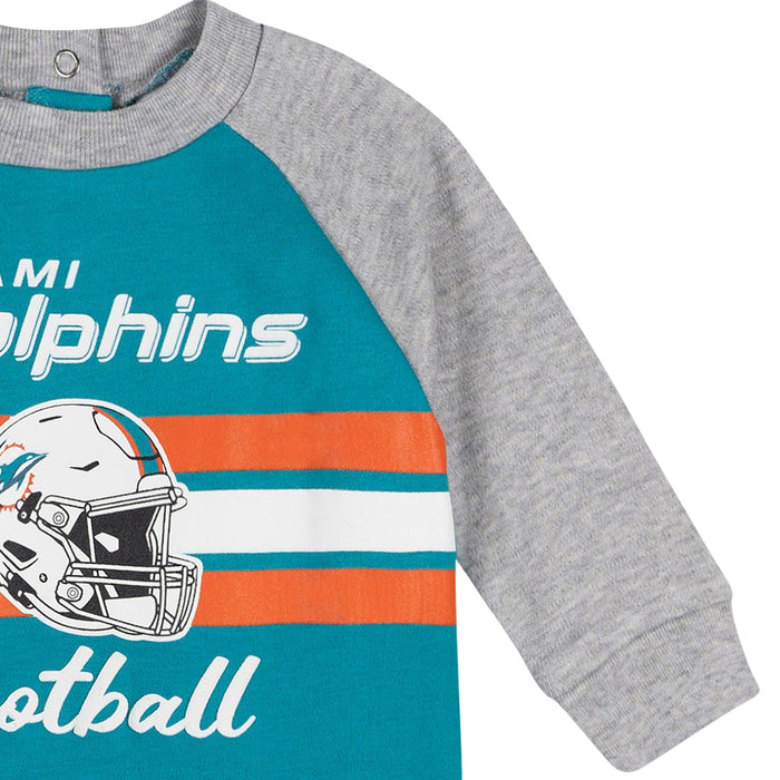 Baby Boys Miami Dolphins Footed Pajamas Sleepwear NFL