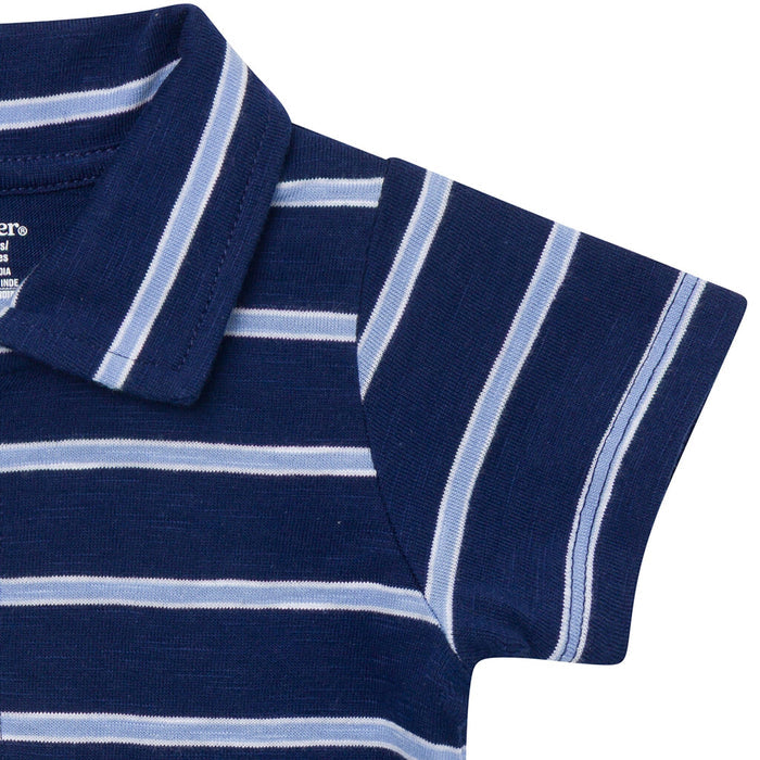 Baby Boys Navy Stripes Polo Bodysuit Onesies Bodysuits Gerber®