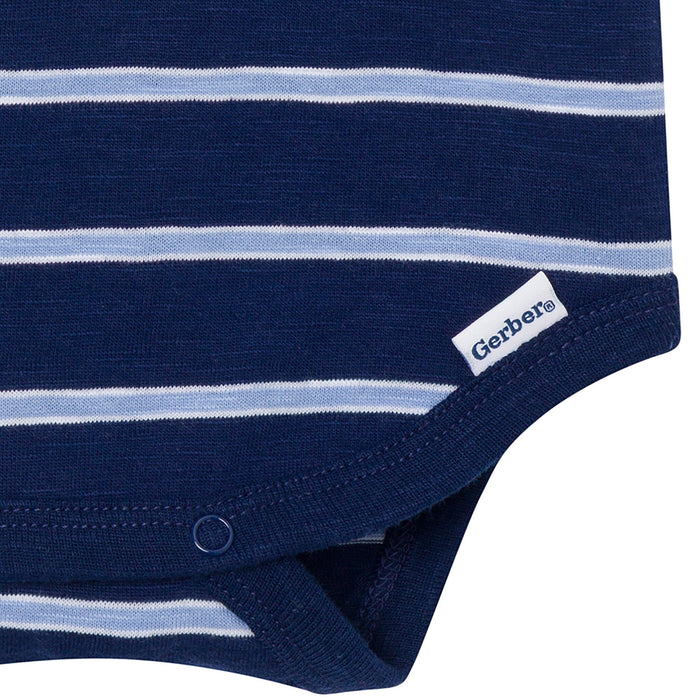 Baby Boys Navy Stripes Polo Bodysuit Onesies Bodysuits Gerber®