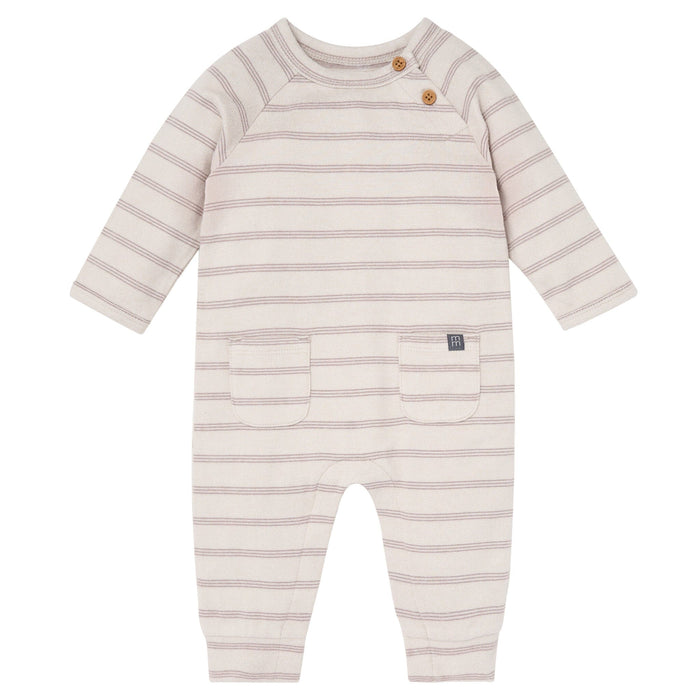 Baby Boys Oatmeal Heather Raglan Sleeve & Long Leg Romper Rompers Modern Moments™ by Gerber®