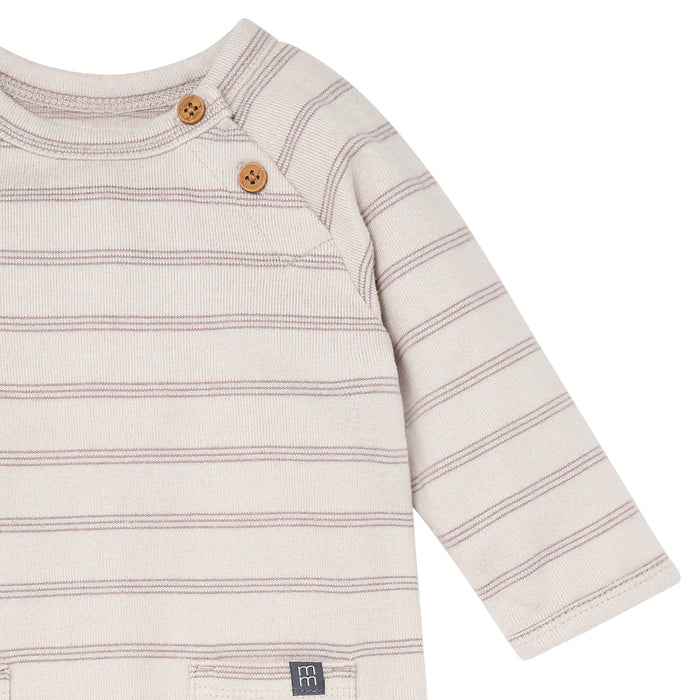 Baby Boys Oatmeal Heather Raglan Sleeve & Long Leg Romper Rompers Modern Moments™ by Gerber®