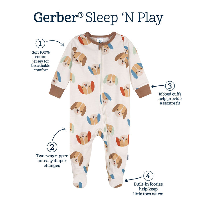 Baby Boys Puppy Faces Sleep 'N Play sleepwear Gerber®