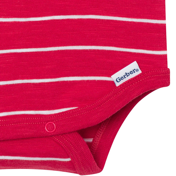 Baby Boys Red Stripes Polo Bodysuit Onesies Bodysuits Gerber®