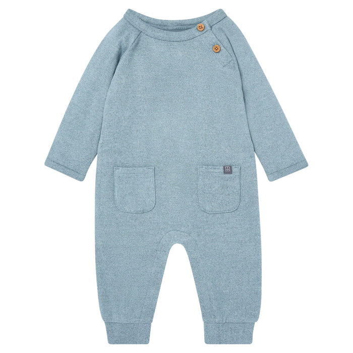 Baby Boys Teal Heather Raglan Sleeve & Long Leg Romper Rompers Modern Moments™ by Gerber®