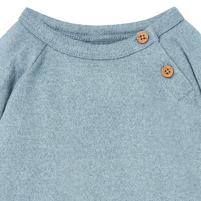 Baby Boys Teal Heather Raglan Sleeve & Long Leg Romper Rompers Modern Moments™ by Gerber®