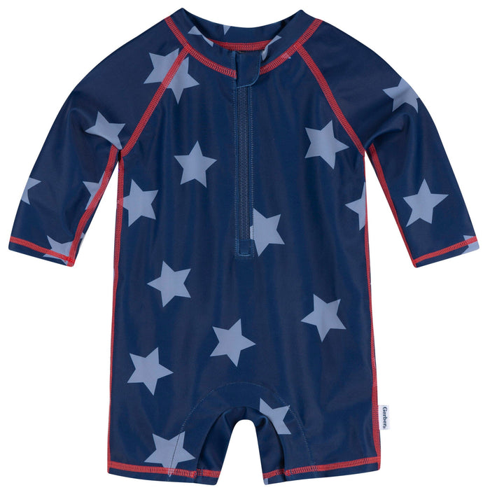 Baby Boys Blue Stars Long Sleeve Rashguard Swimwear Gerber®