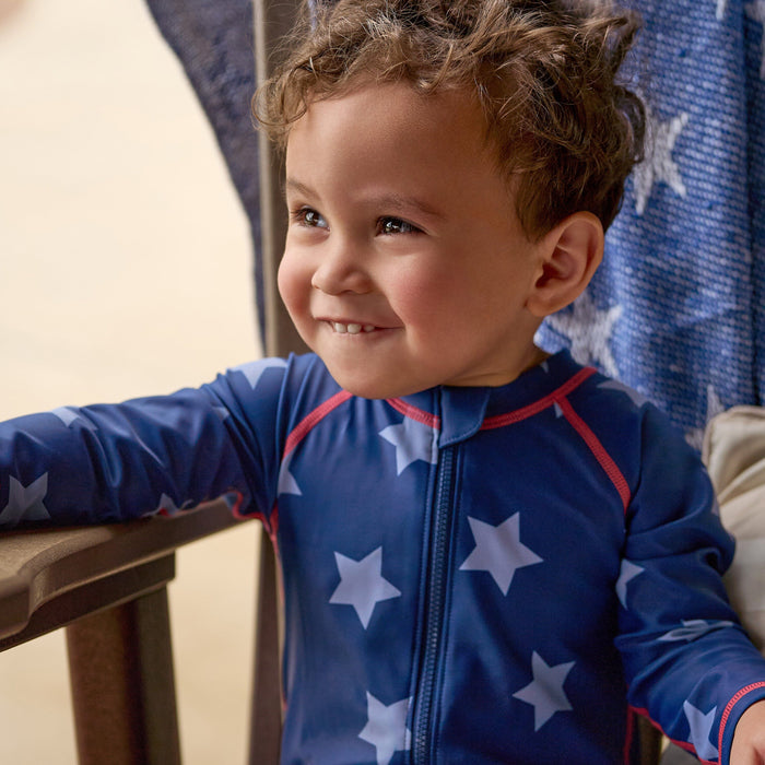 Baby Boys UPF 50+ Blue Stars Long Sleeve Rash Guard swimwear Gerber®