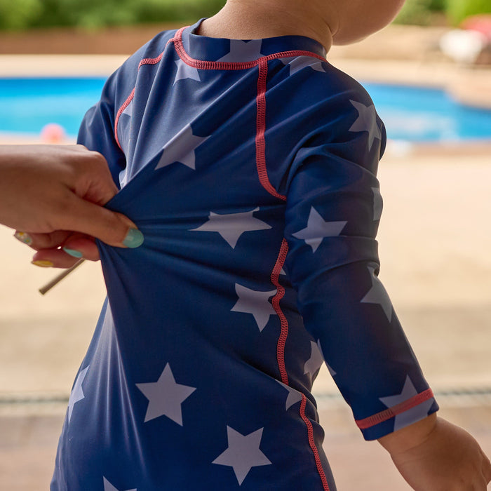 Baby Boys UPF 50+ Blue Stars Long Sleeve Rash Guard swimwear Gerber®