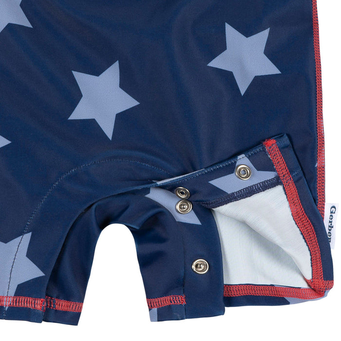 Baby Boys Blue Stars Long Sleeve Rashguard Swimwear Gerber®