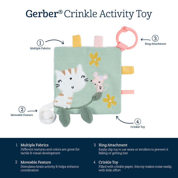 Baby Girls Cat & Mouse Crinkle Toy