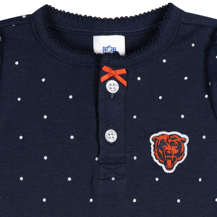 Baby Girls Chicago Bears Footless Pajamas Sleepwear NFL