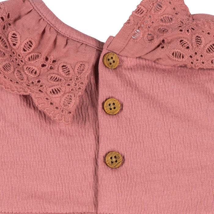 Baby Girls Dusty Rose Lace Ruffle Bubble Romper Rompers Modern Moments™ by Gerber®
