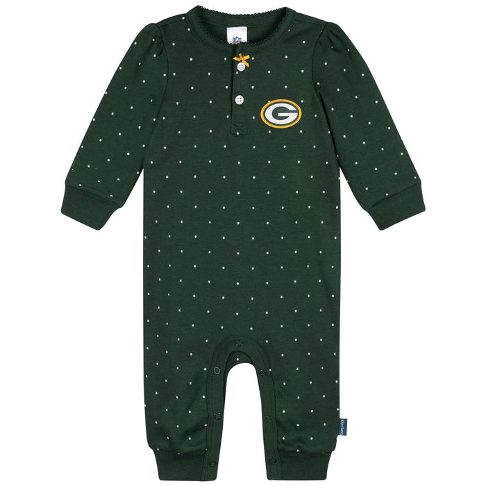 Baby Girls Green Bay Packers Footless Pajamas Sleepwear NFL