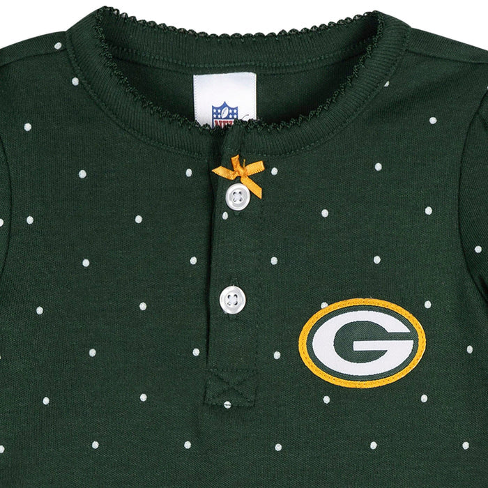 Baby Girls Green Bay Packers Footless Pajamas Sleepwear NFL