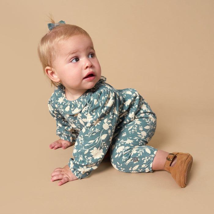 Baby Girls Heritage French Floral Ruffle Collar Romper rompers modern moments™ by Gerber®
