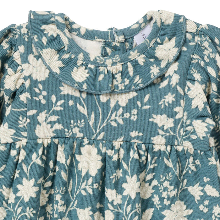 Baby Girls Heritage French Floral Ruffle Collar Romper Rompers Gerber®