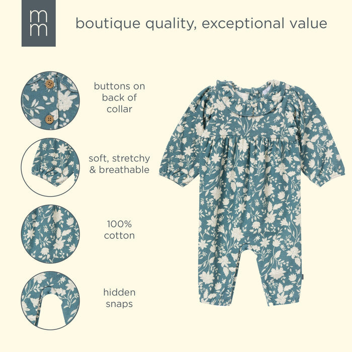 Baby Girls Heritage French Floral Ruffle Collar Romper rompers modern moments™ by Gerber®