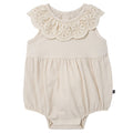 Baby Girls Whitecap Gray Lace Ruffle Bubble Romper Rompers Modern Moments™ by Gerber®