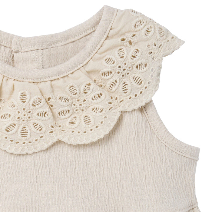 Baby Girls Whitecap Gray Lace Ruffle Bubble Romper Rompers Modern Moments™ by Gerber®
