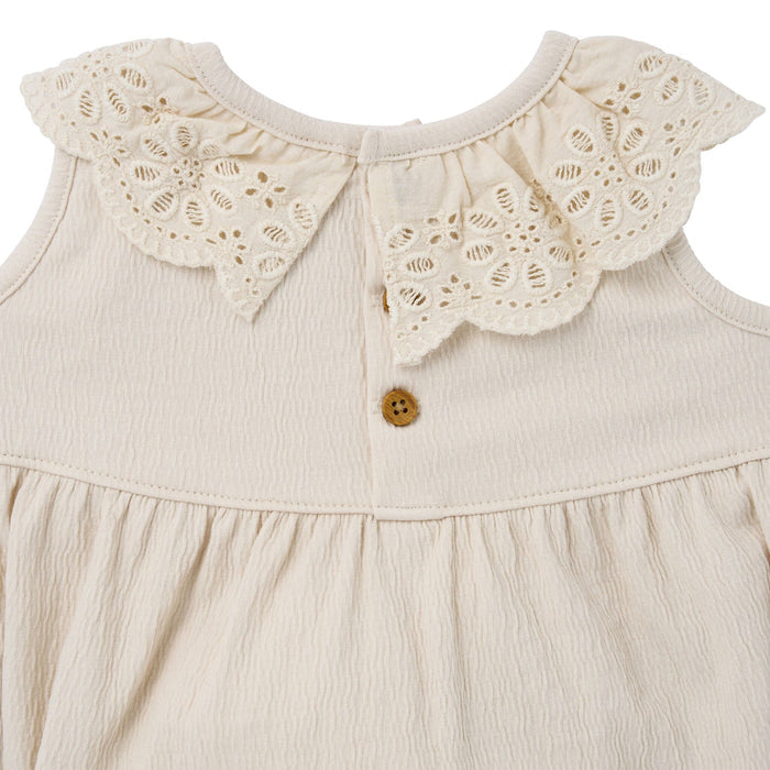 Baby Girls Whitecap Gray Lace Ruffle Bubble Romper Rompers Modern Moments™ by Gerber®