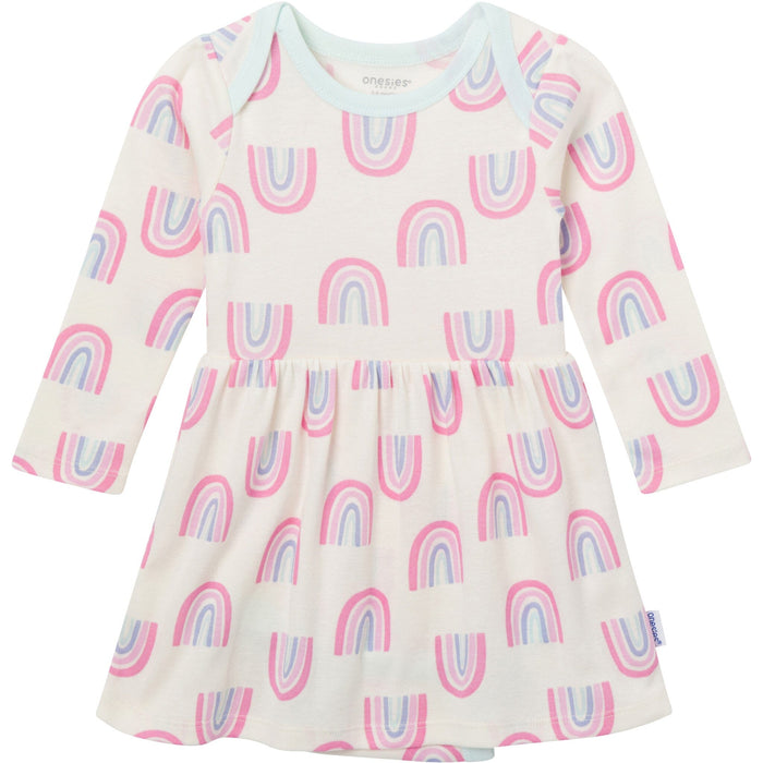 Baby Girls Ivory Rainbow Lap Shoulder Dress dresses Gerber®