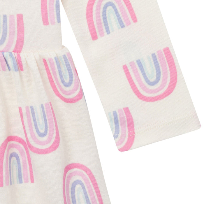 Baby Girls Ivory Rainbow Lap Shoulder Dress dresses Gerber®