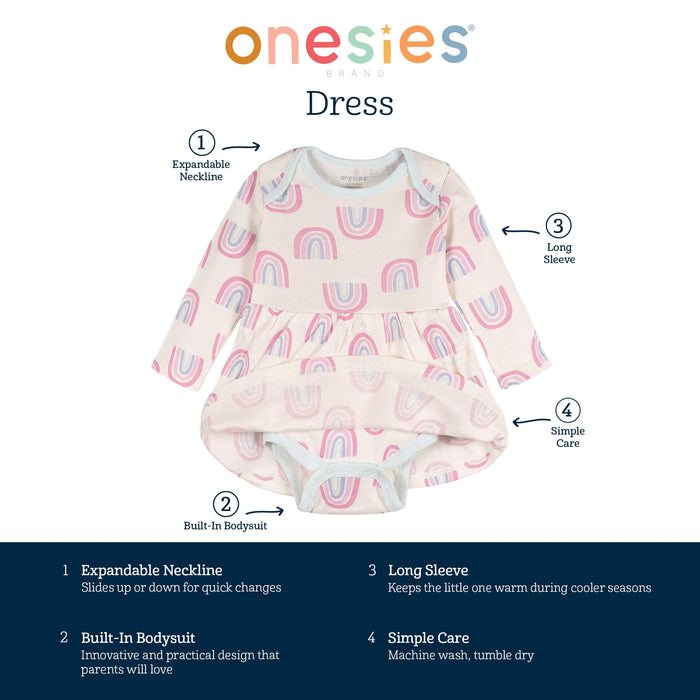 Baby Girls Ivory Rainbow Bodysuit Dress dresses Onesies® Brand