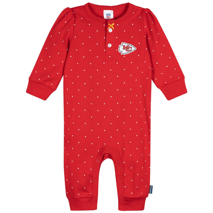 Baby Girls Kansas City Chiefs Footless Pajamas Sleepwear NFL