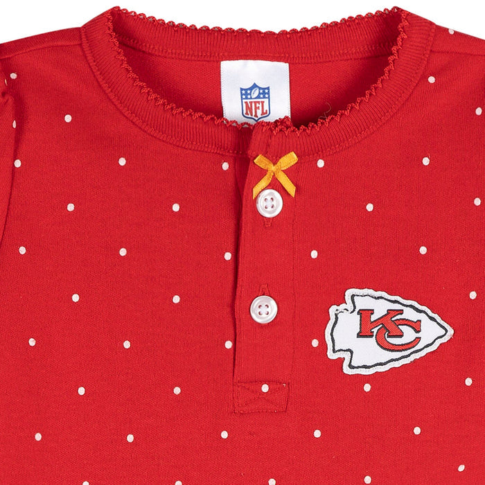 Baby Girls Kansas City Chiefs Footless Pajamas Sleepwear NFL