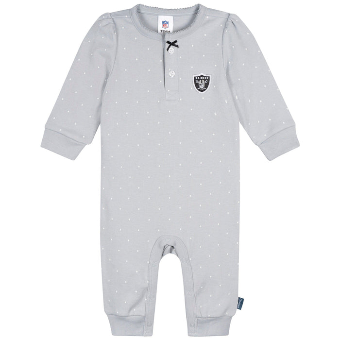 Baby Girls Las Vegas Raiders Footless Pajamas Sleepwear NFL