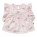 Baby Girls Lt Pink Floral Ruffle Sleeve Top Tops Modern Moments™ by Gerber®