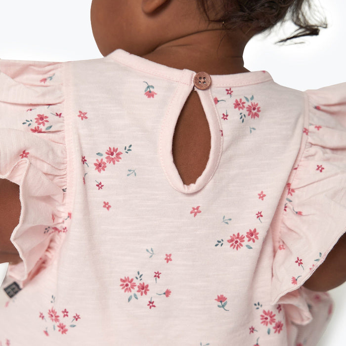 Baby Girls Lt Pink Floral Ruffle Sleeve Top Tops Modern Moments™ by Gerber®