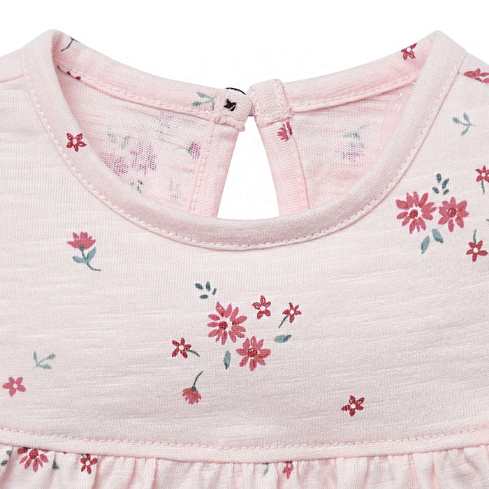 Baby Girls Lt Pink Floral Ruffle Sleeve Top Tops Modern Moments™ by Gerber®