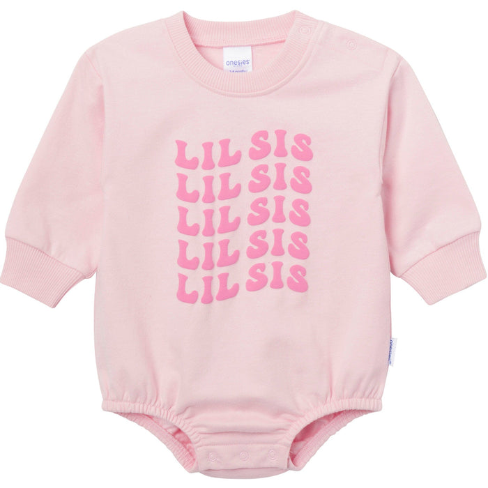 Baby Girls Lil' Sis Sweatshirt Bubble Romper rompers Onesies® Brand