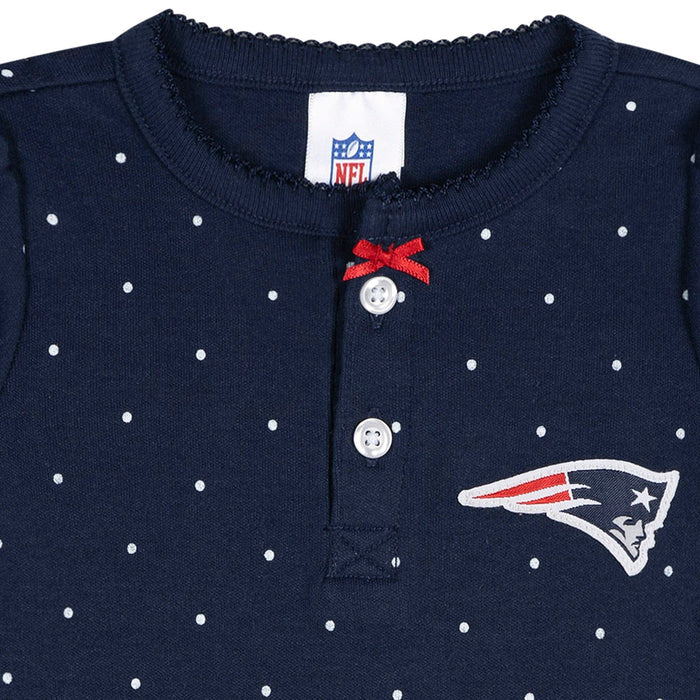 Baby Girls New England Patriots Footless Pajamas Sleepwear NFL