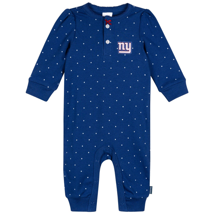 Baby Girls New York Giants Footless Pajamas Sleepwear NFL