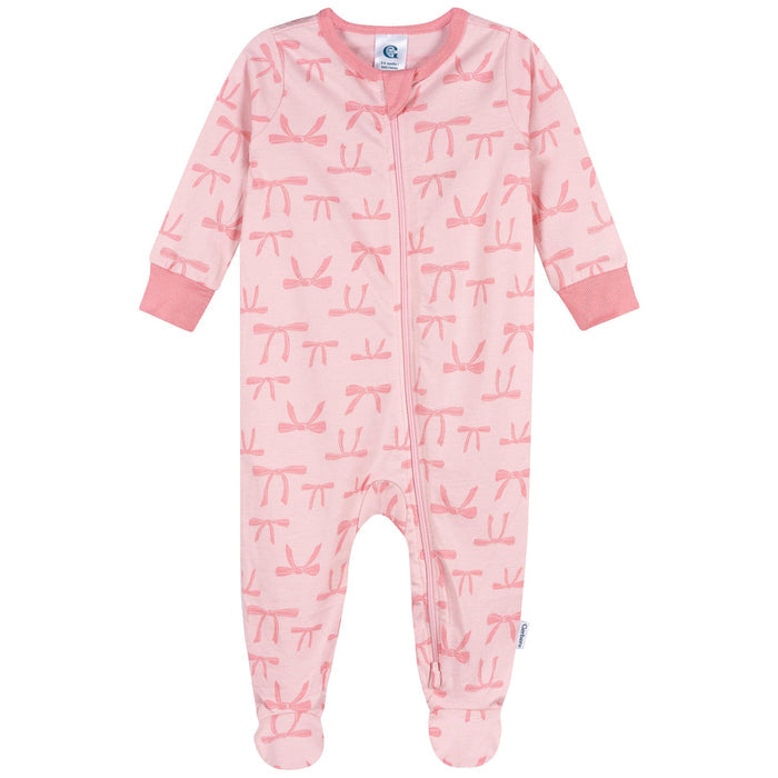 Baby Girls Pink Bows Sleep 'N Play Sleepwear Gerber®