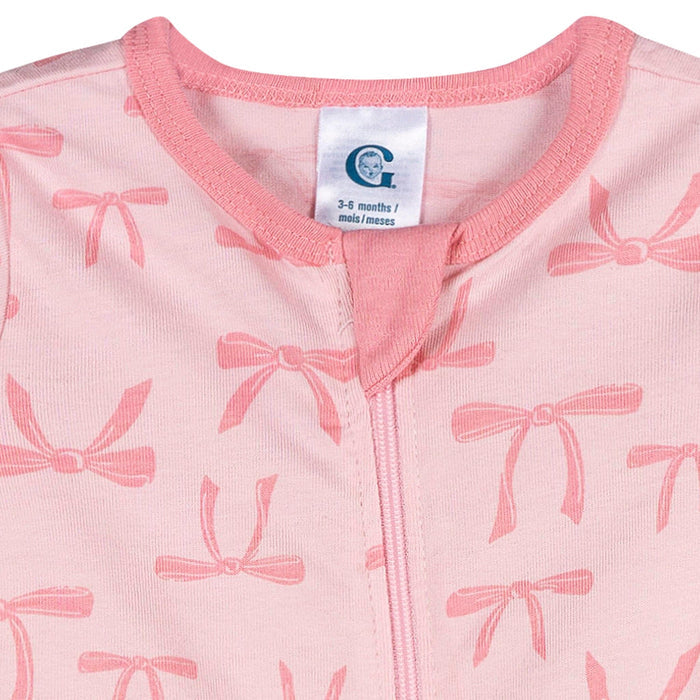 Baby Girls Pink Bows Sleep 'N Play Sleepwear Gerber®