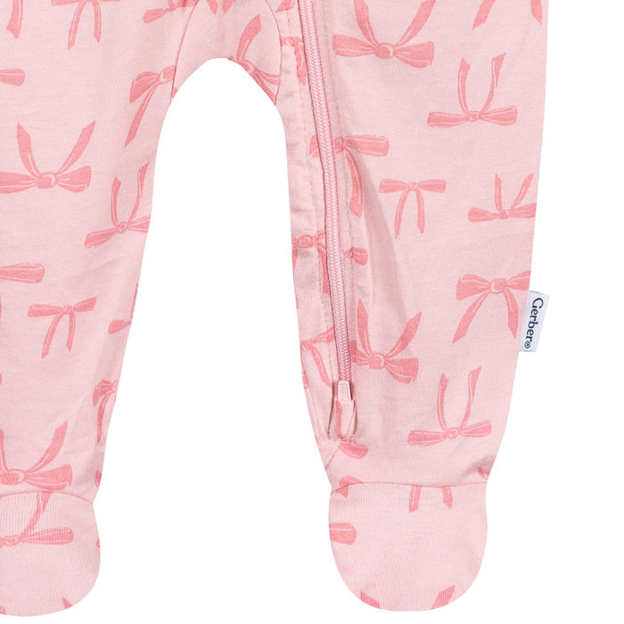 Baby Girls Pink Bows Sleep 'N Play Sleepwear Gerber®
