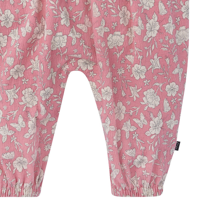 Baby Girls Pink Flower Long Leg Romper rompers modern moments™ by Gerber®