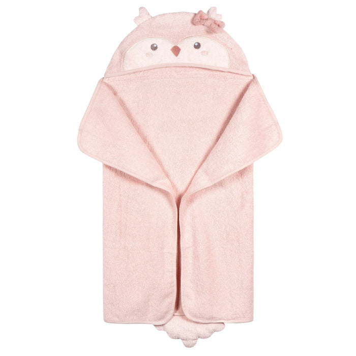 Baby Girls Pink Owl Character Towel Bath Gerber®