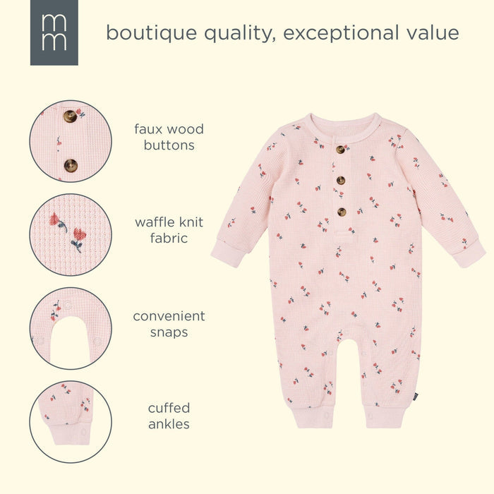 Baby Girls Pink Tulip Waffle Slouch Romper rompers modern moments™ by Gerber®