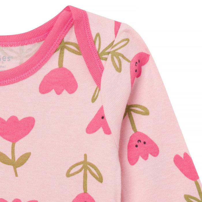 Baby Girls Pink Tulips Lap Shoulder Dress dresses Gerber®