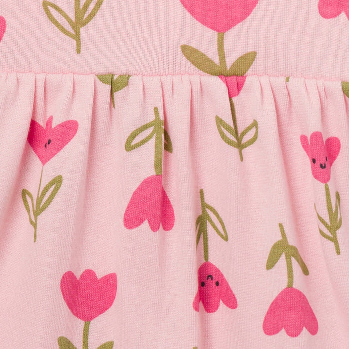 Baby Girls Pink Tulips Lap Shoulder Dress dresses Gerber®